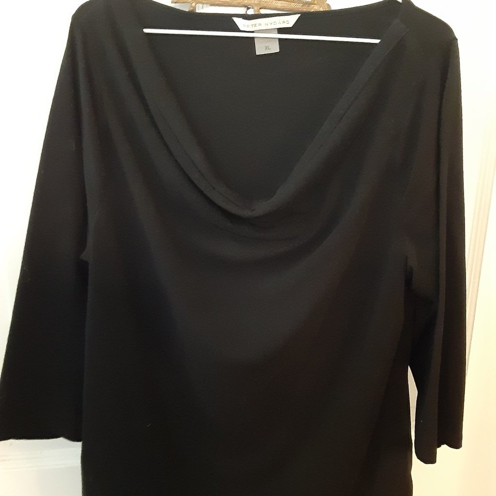 Peter Nygard, XL, Black, 3/4 length sleeve top